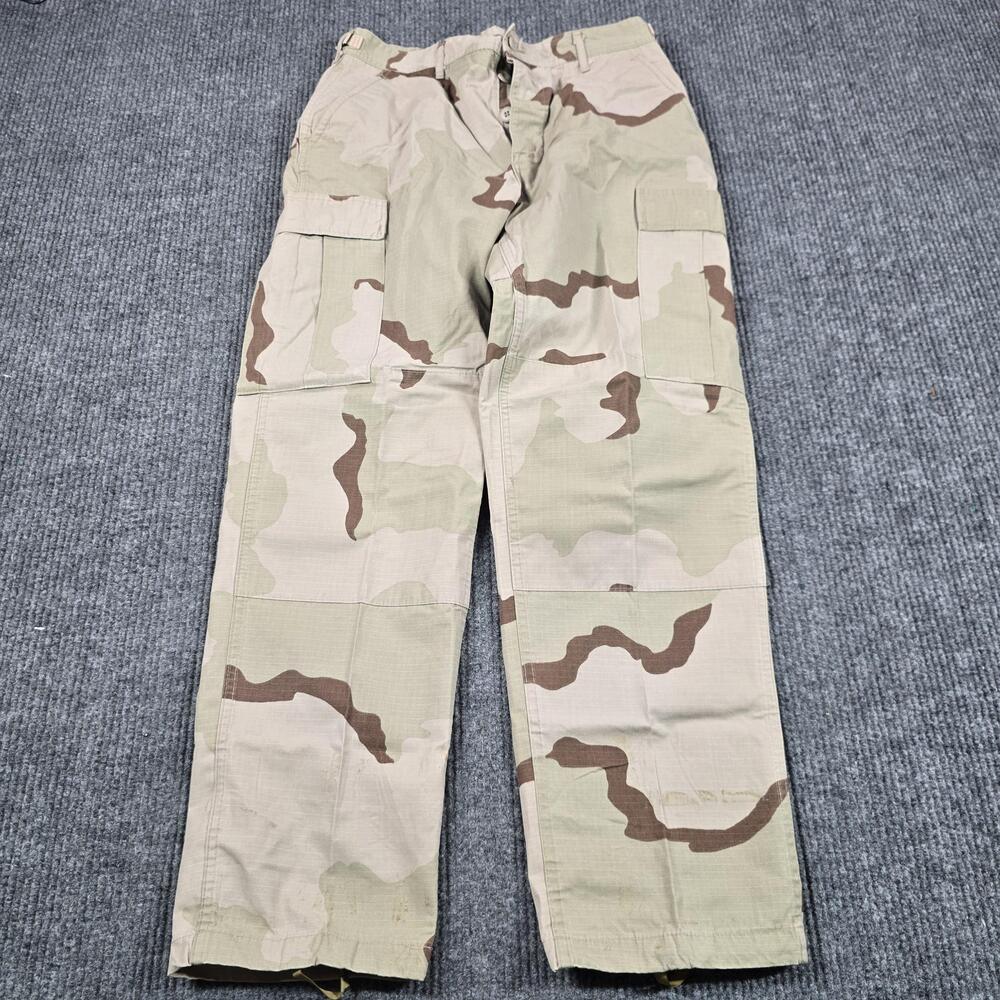 Army Pants Mens Medium Regular Beige Desert Camo Cargo BDU 31x32 Cotton Ripstop